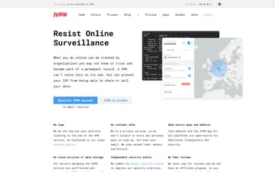 IVPN website screenshot