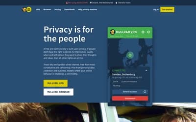 Mullvad VPN website screenshot