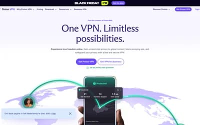 ProtonVPN website screenshot