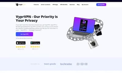 VyprVPN website screenshot