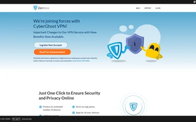 ZenMate VPN website screenshot