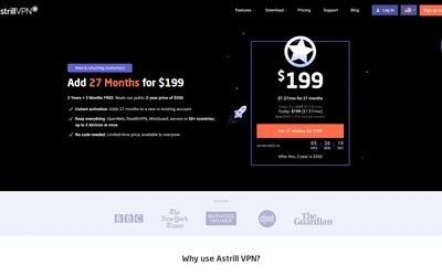 Astrill VPN website screenshot