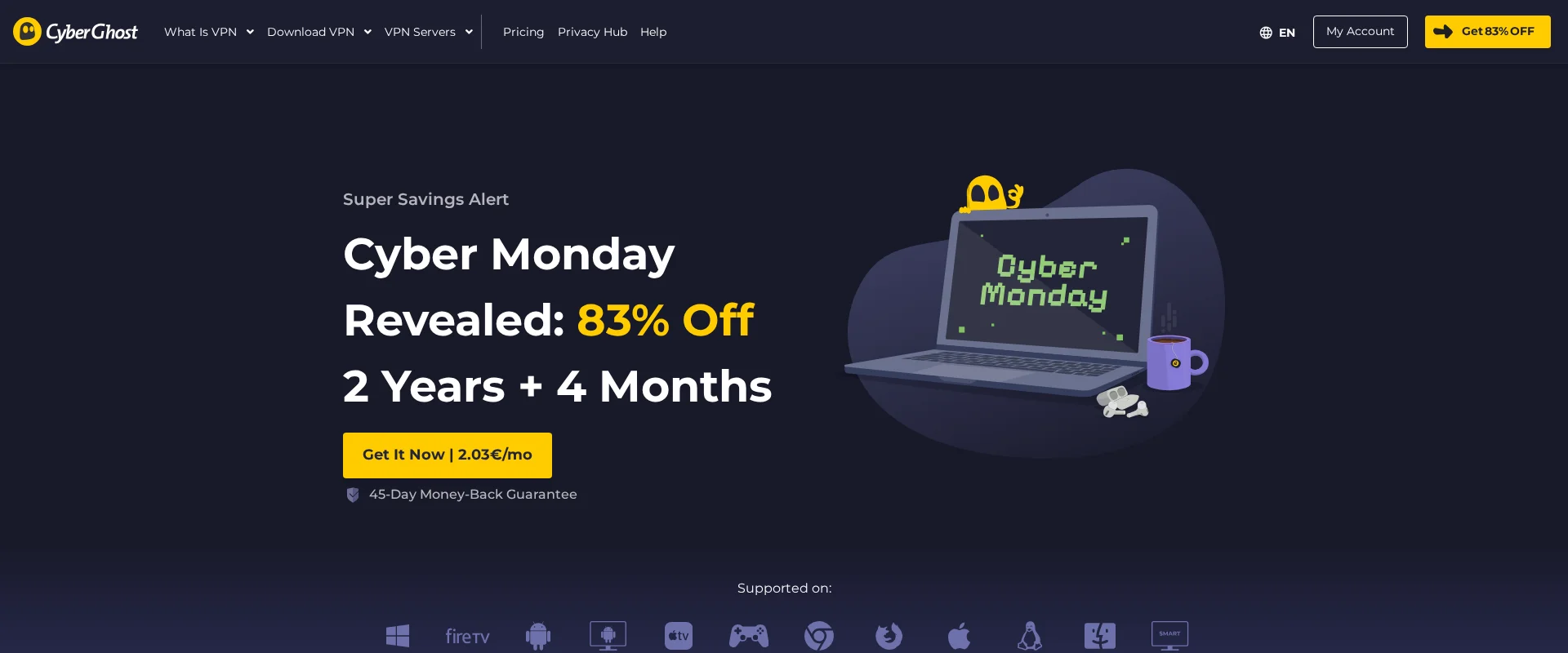 CyberGhost website screenshot