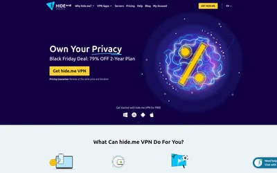 Hide.me website screenshot