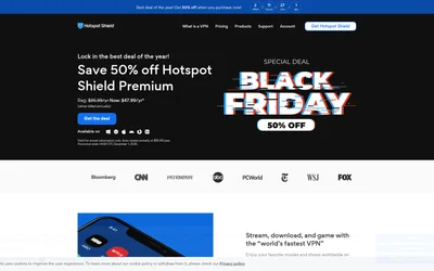Hotspot Shield website screenshot