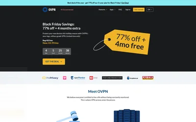 OVPN website screenshot