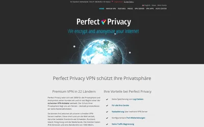 Perfect Privacy website screenshot