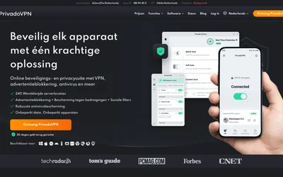 PrivadoVPN website screenshot