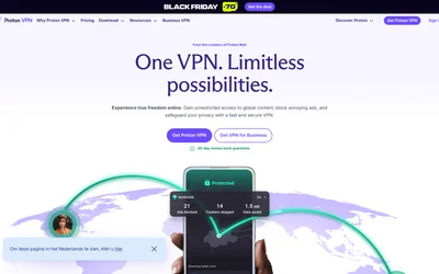 ProtonVPN website screenshot
