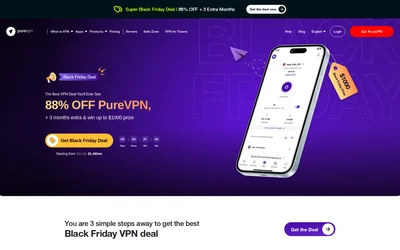 PureVPN website screenshot