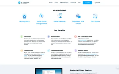 VPN Unlimited website screenshot